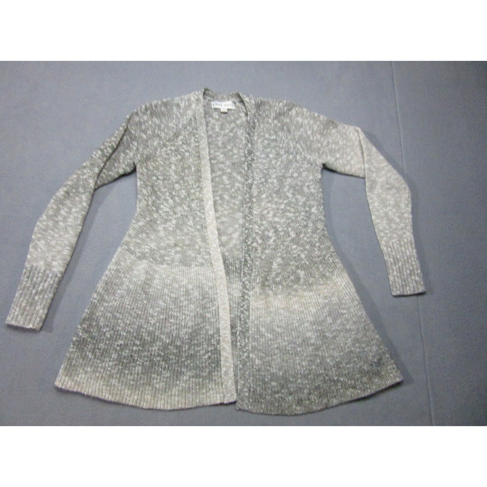 Knox Rose Sweater Womens Small Gray Heather Ombre Knit Cardigan Open Front